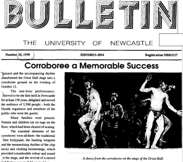 Corroboree, Great Hall at University of Newcastle 1990. 